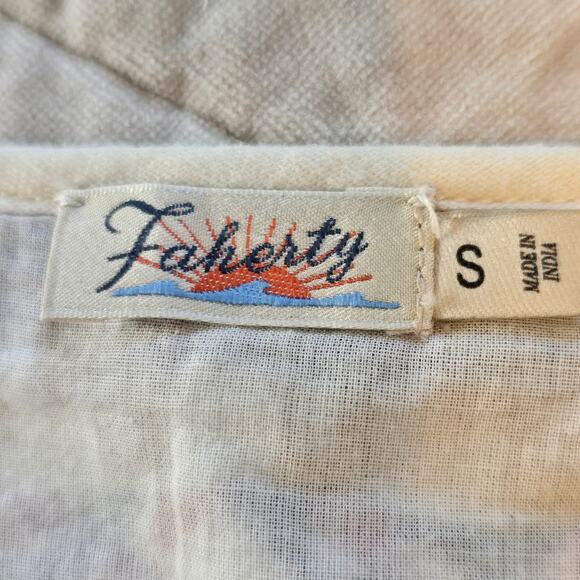 Faherty Tula Blouse Women's S White Multi Embroidered Boho Western Cowgirl READ - Picture 5 of 10